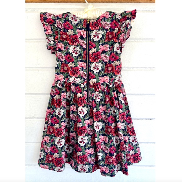 J. CREW Girls' Ruffle-Shoulder Dress in Liberty Amelie Poppy Floral - 8 - Picture 5 of 8